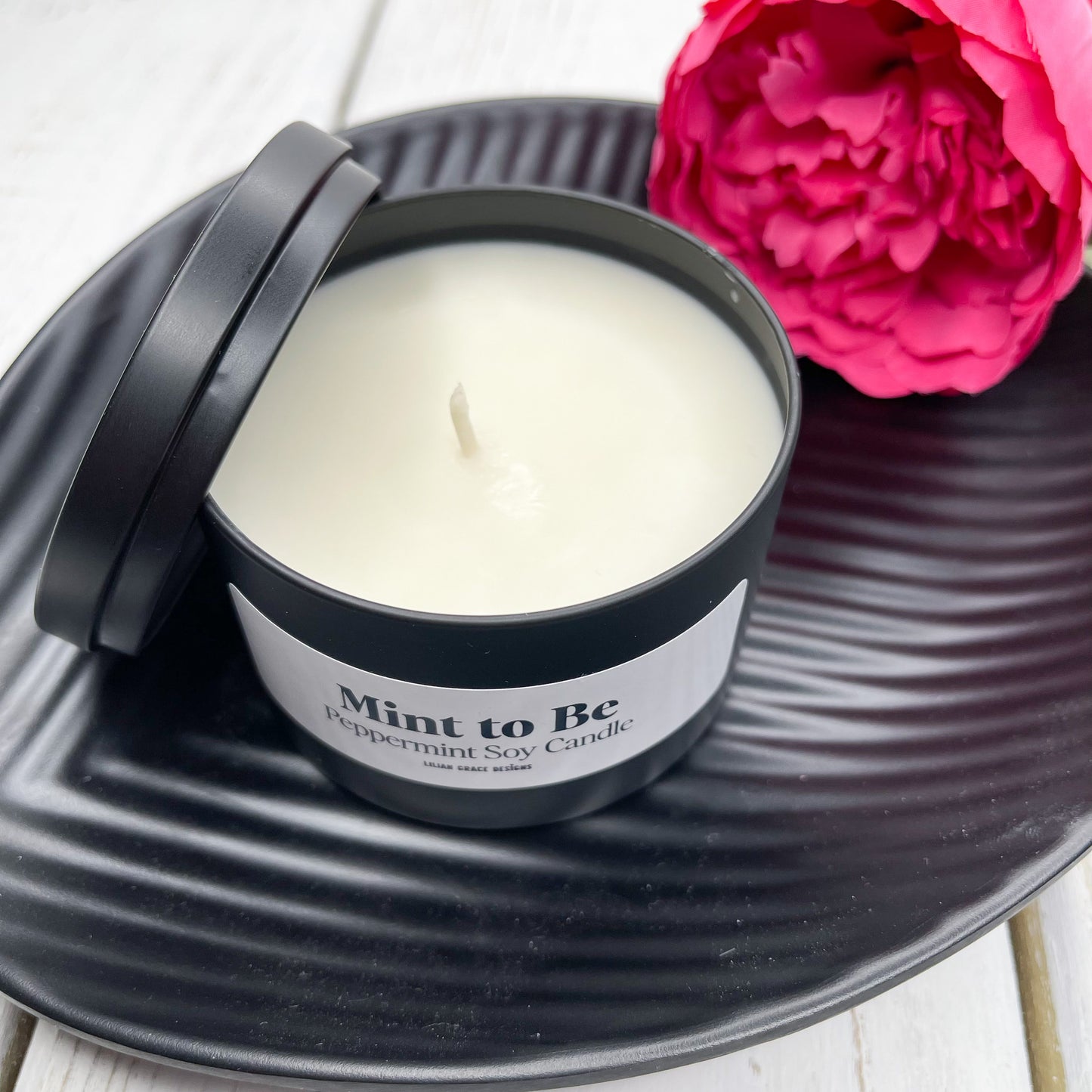 8oz Luxury Black Tin Soy Candle - Various Scents