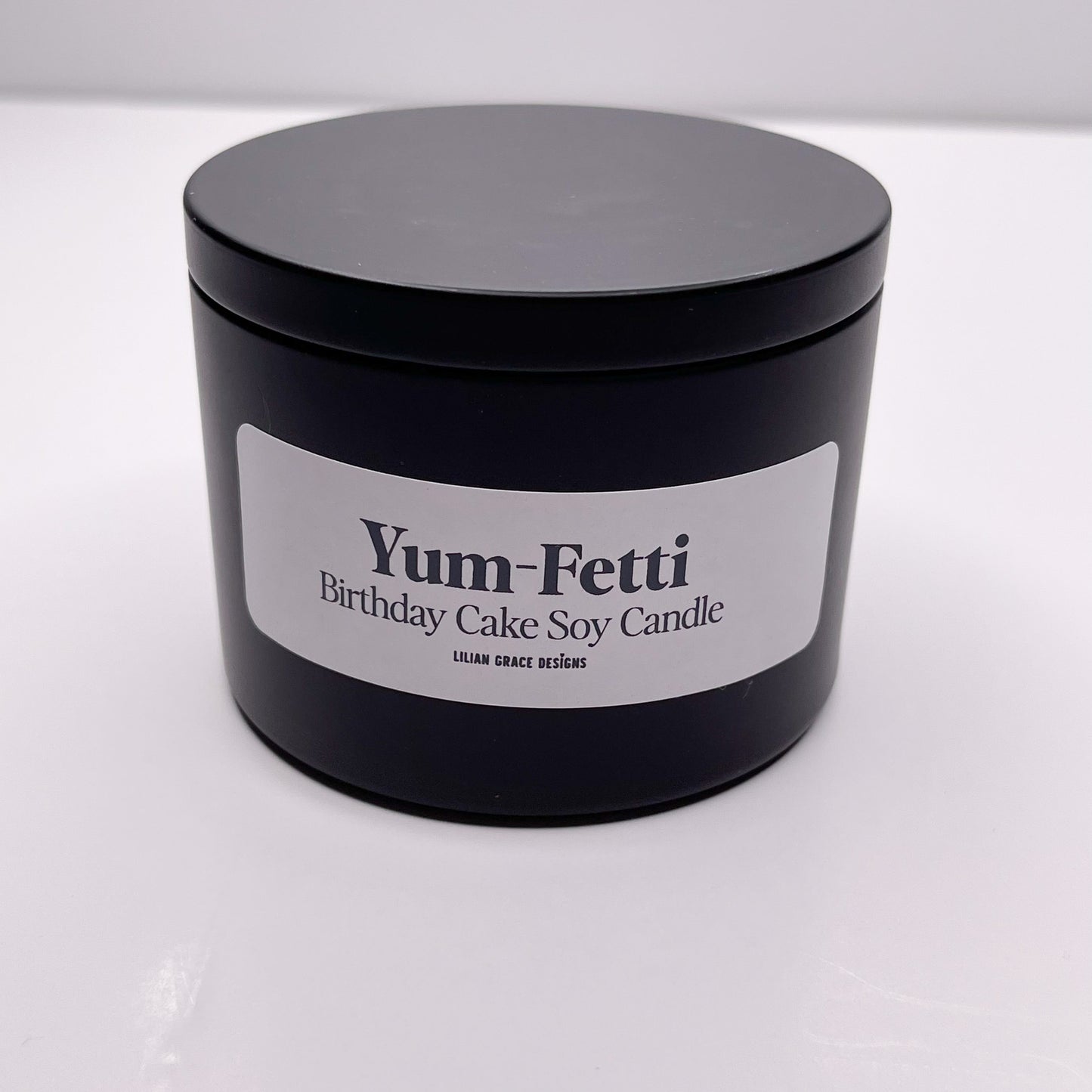 8oz Luxury Black Tin Soy Candle - Various Scents