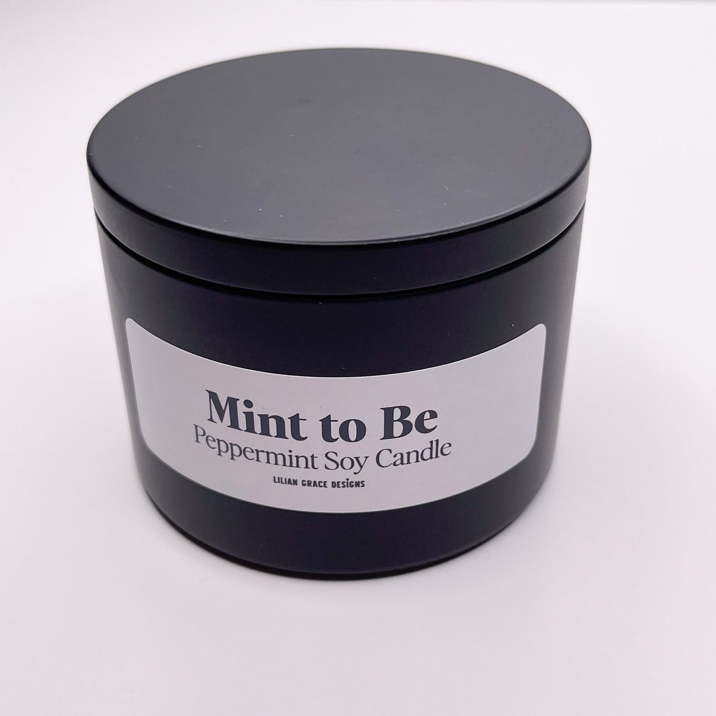 8oz Luxury Black Tin Soy Candle - Various Scents