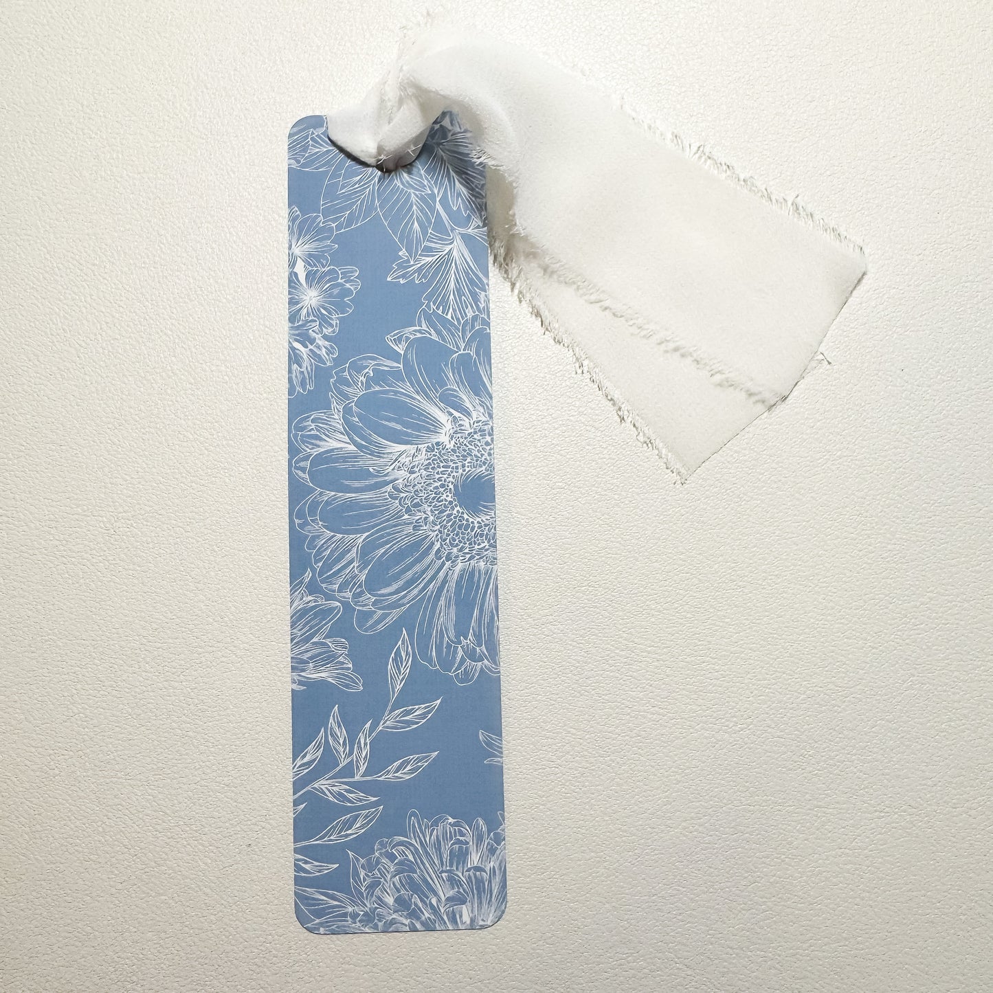 Blue Floral - Metal Bookmark