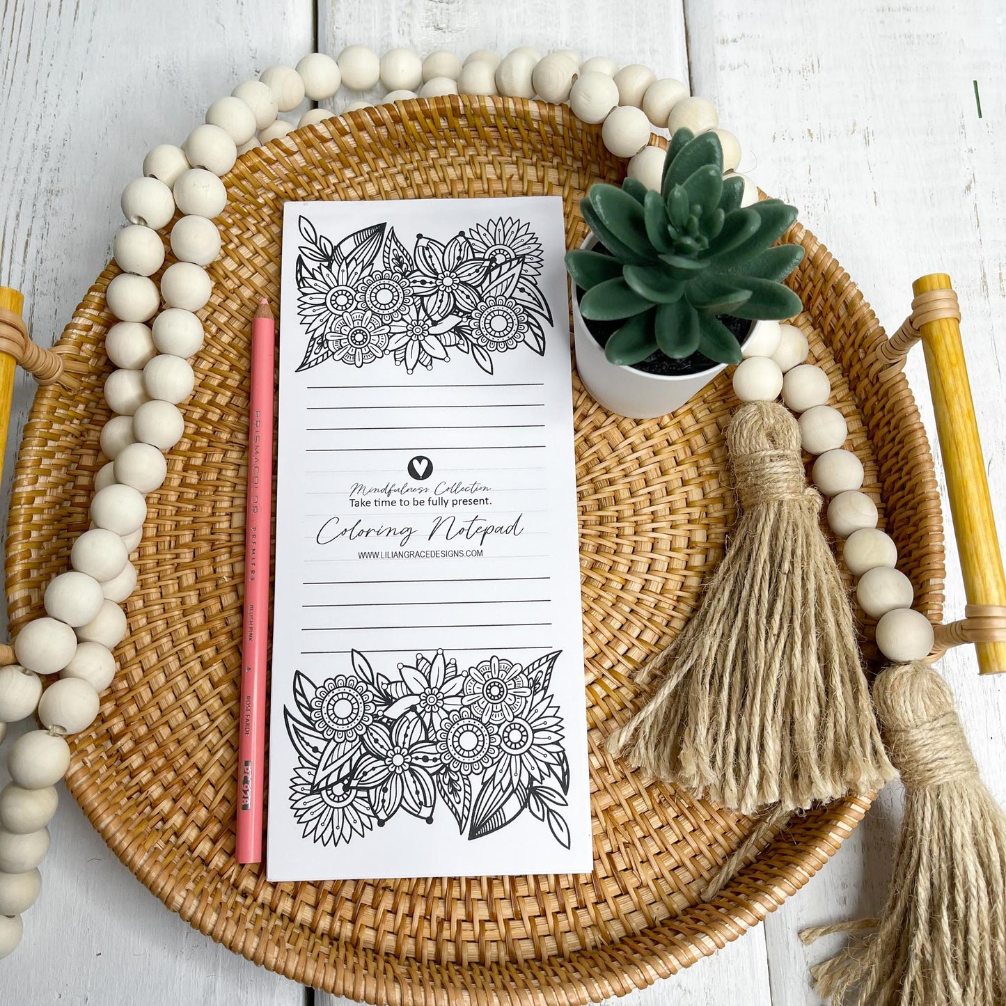 Blossoming Coloring - Tall Notepad