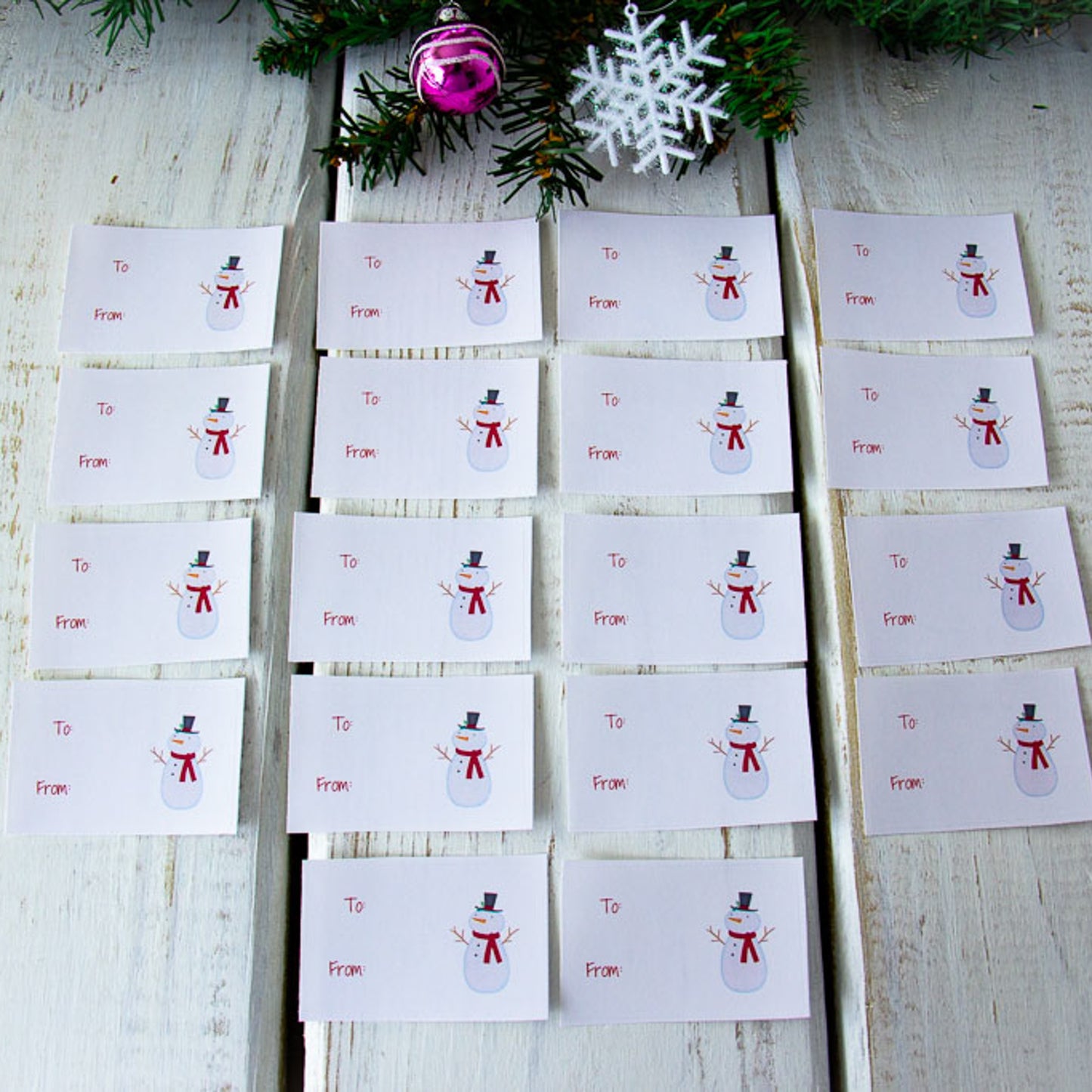 Snowman - Adhesive Gift Tags