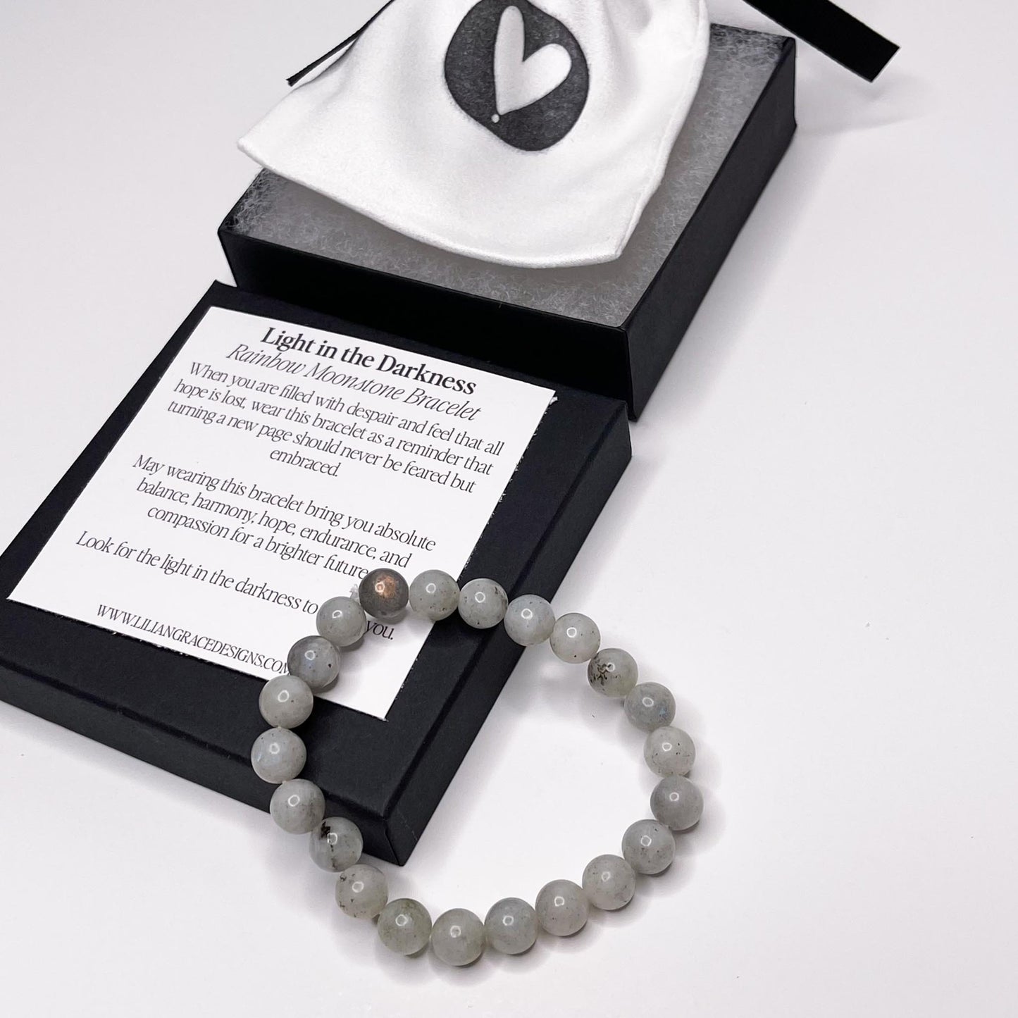 Light in the Darkness – Rainbow Moonstone Bracelet