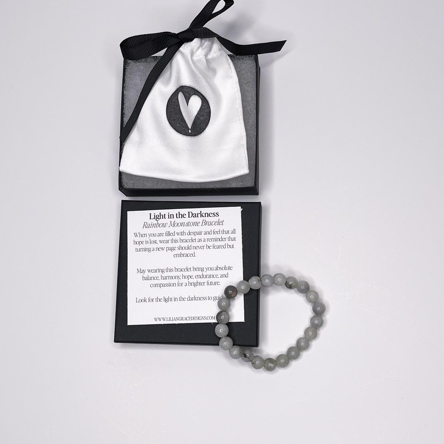 Light in the Darkness – Rainbow Moonstone Bracelet