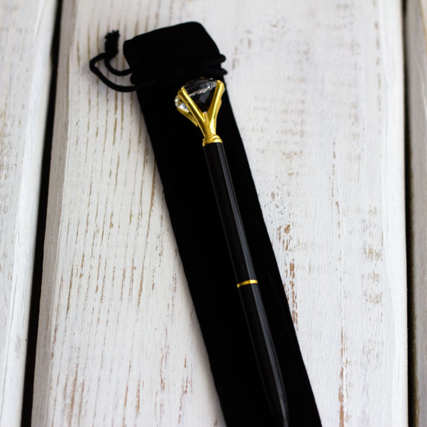Diamond Ball Point Pen - Black/Gold