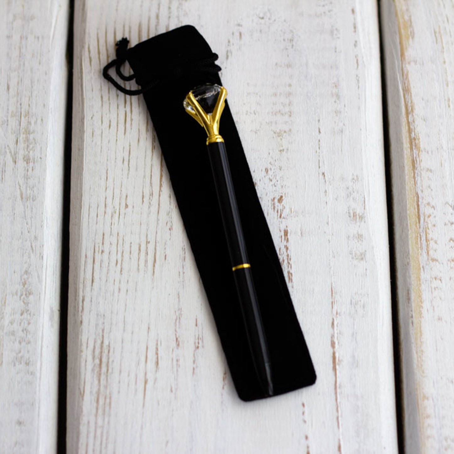 Diamond Ball Point Pen - Black/Gold