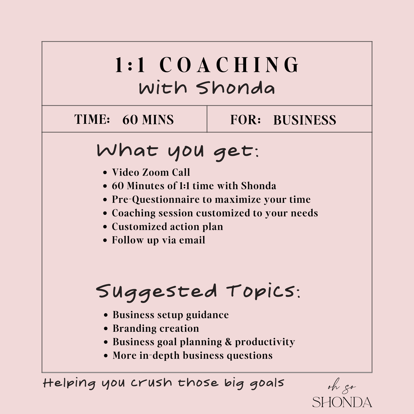 60 Minute - Business Coaching Session