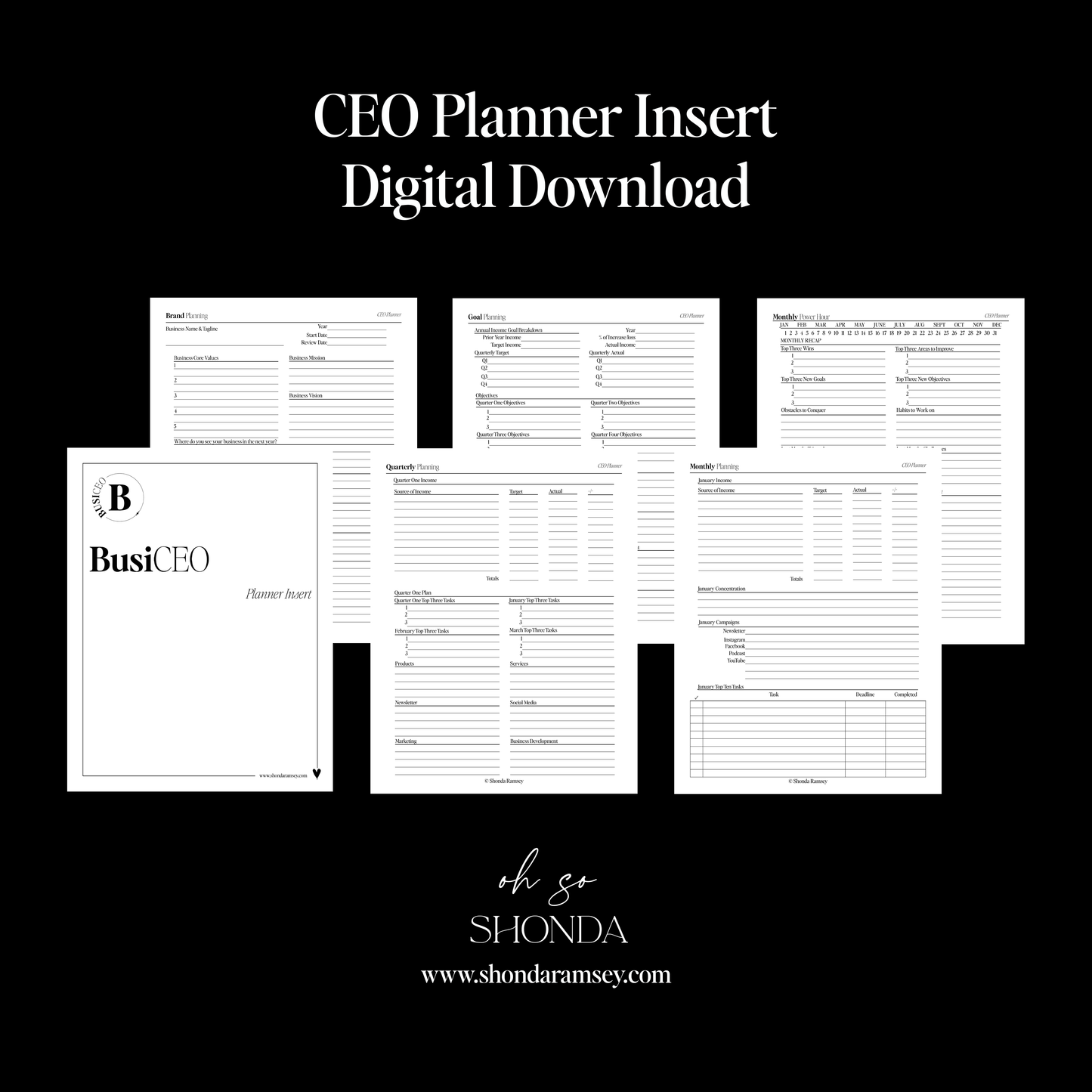 CEO Planner Insert - BusiCEO System - Digital Download