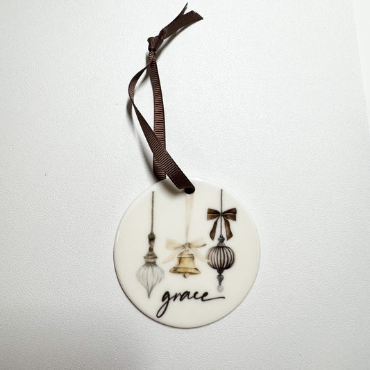Touched with Grace - Ceramic Ornament