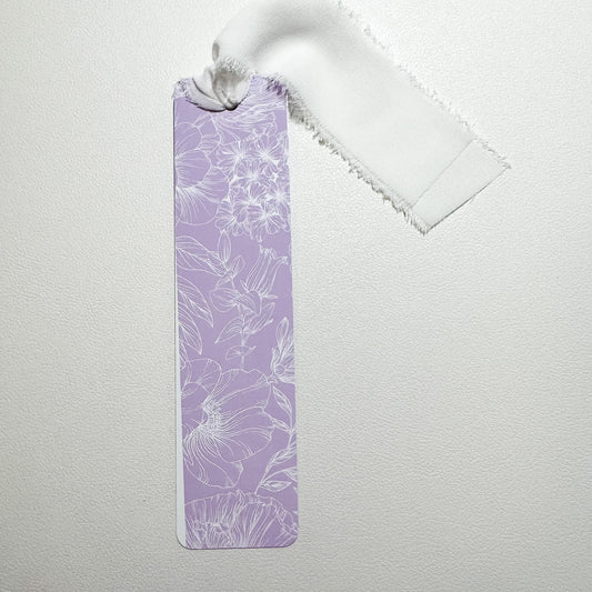 Purple Floral - Metal Bookmark