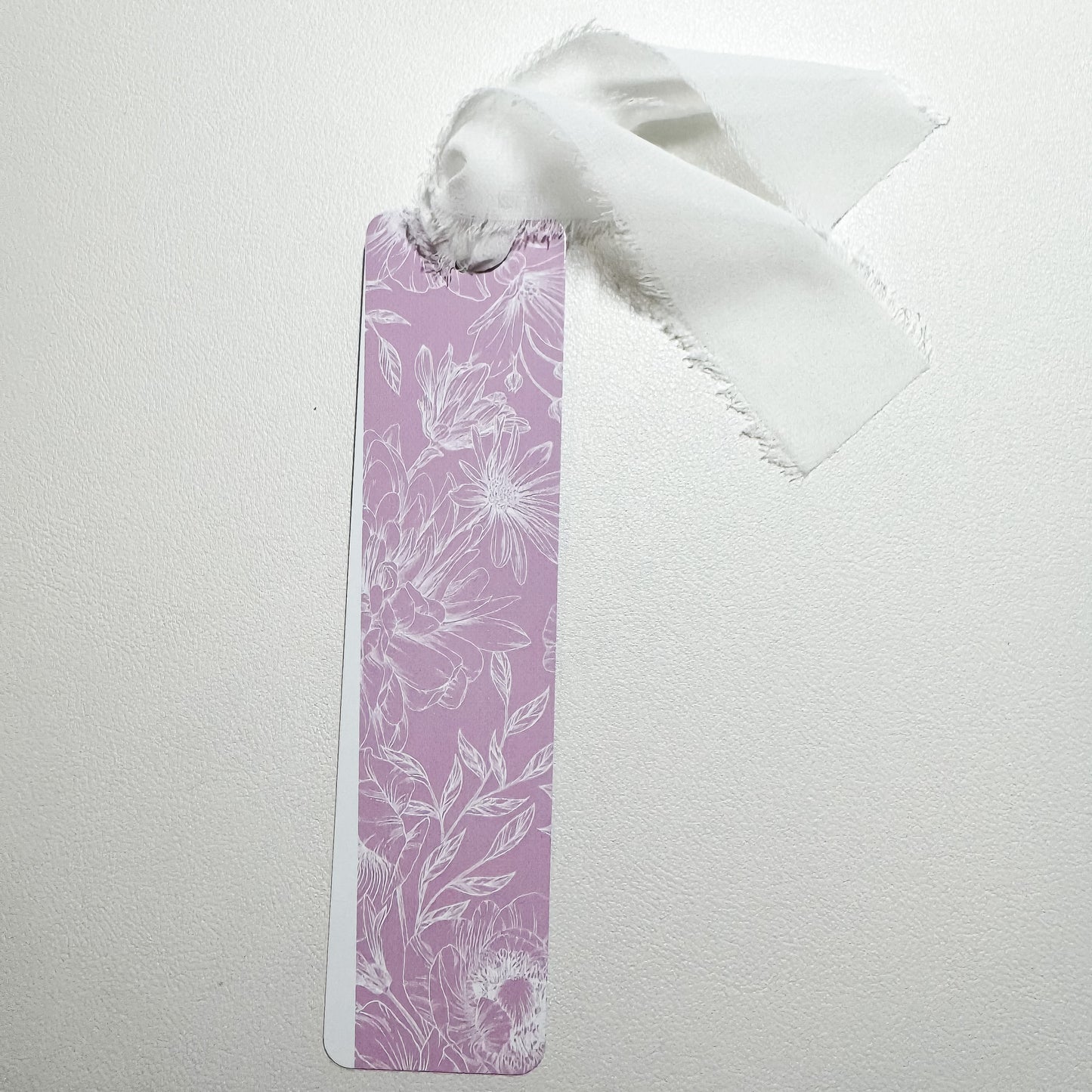 Pink Floral - Metal Bookmark