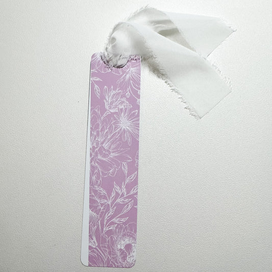 Pink Floral - Metal Bookmark