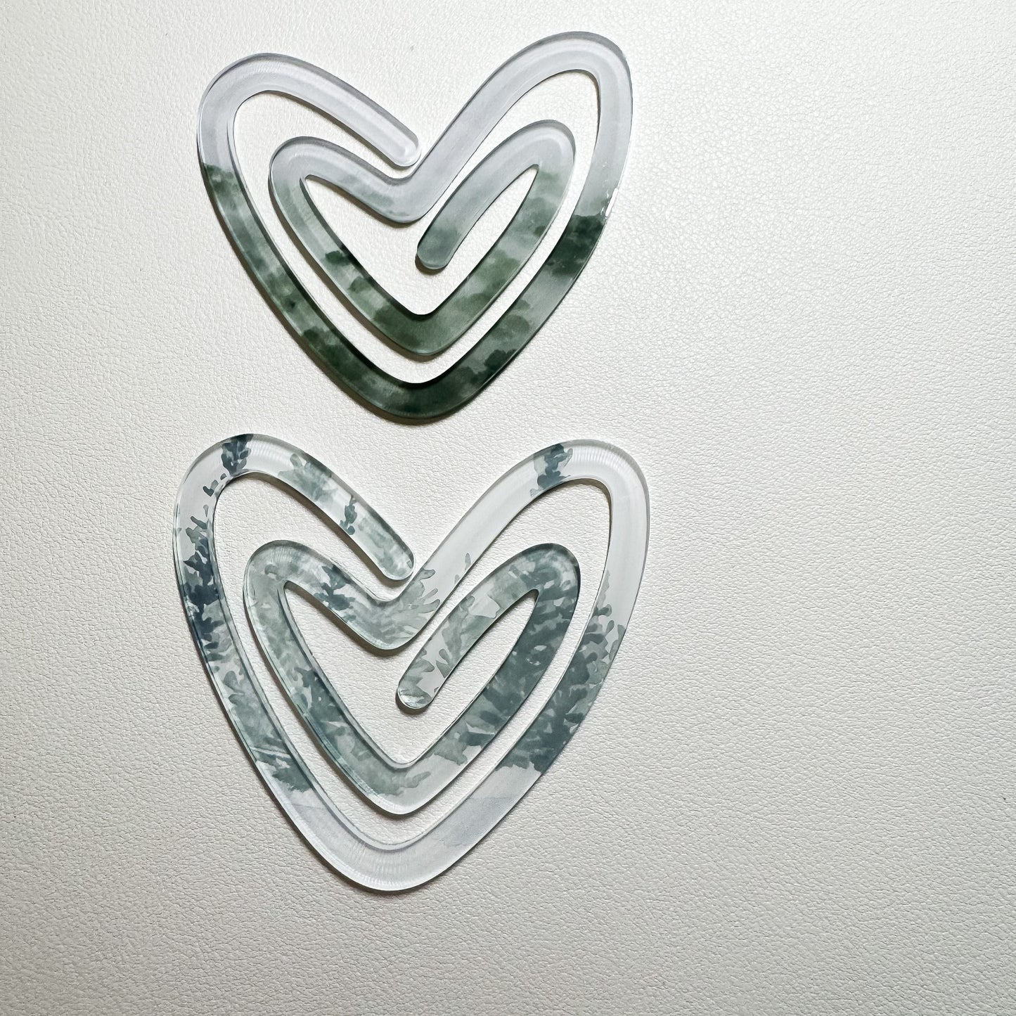 Reverence Pine - Acrylic Jumbo Heart Paper Clips
