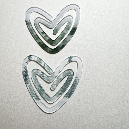 Reverence Pine - Acrylic Jumbo Heart Paper Clips