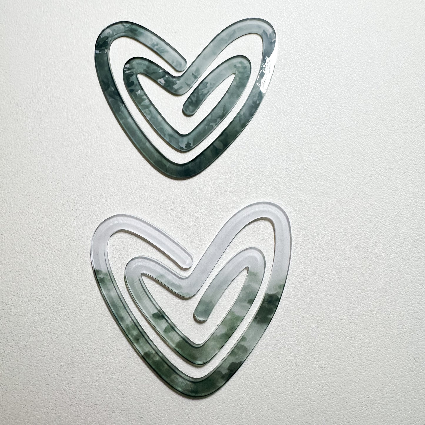 Reverence Pine - Acrylic Jumbo Heart Paper Clips