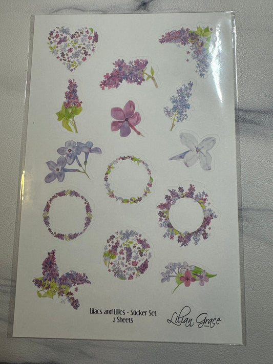 Lilacs and Lilies - Stickers