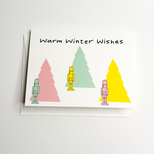 Warm Winter Wishes Nutcracker  - A2 - Blank Inside