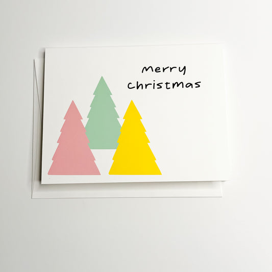 Merry Christmas Trees  - A2 - Blank Inside