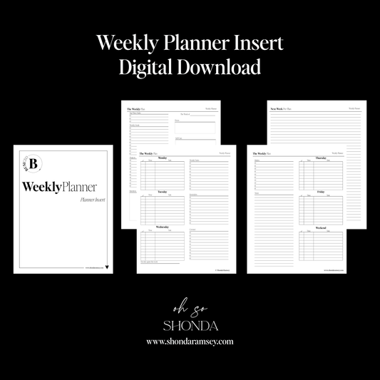 Weekly Planner Insert - BusiCEO System - Digital Download