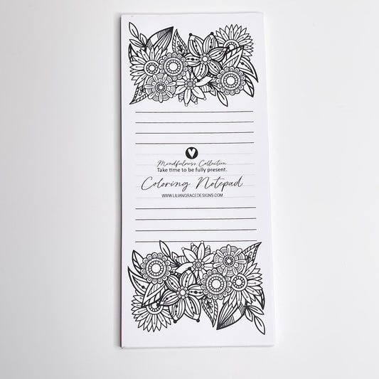 Blossoming Coloring - Tall Notepad