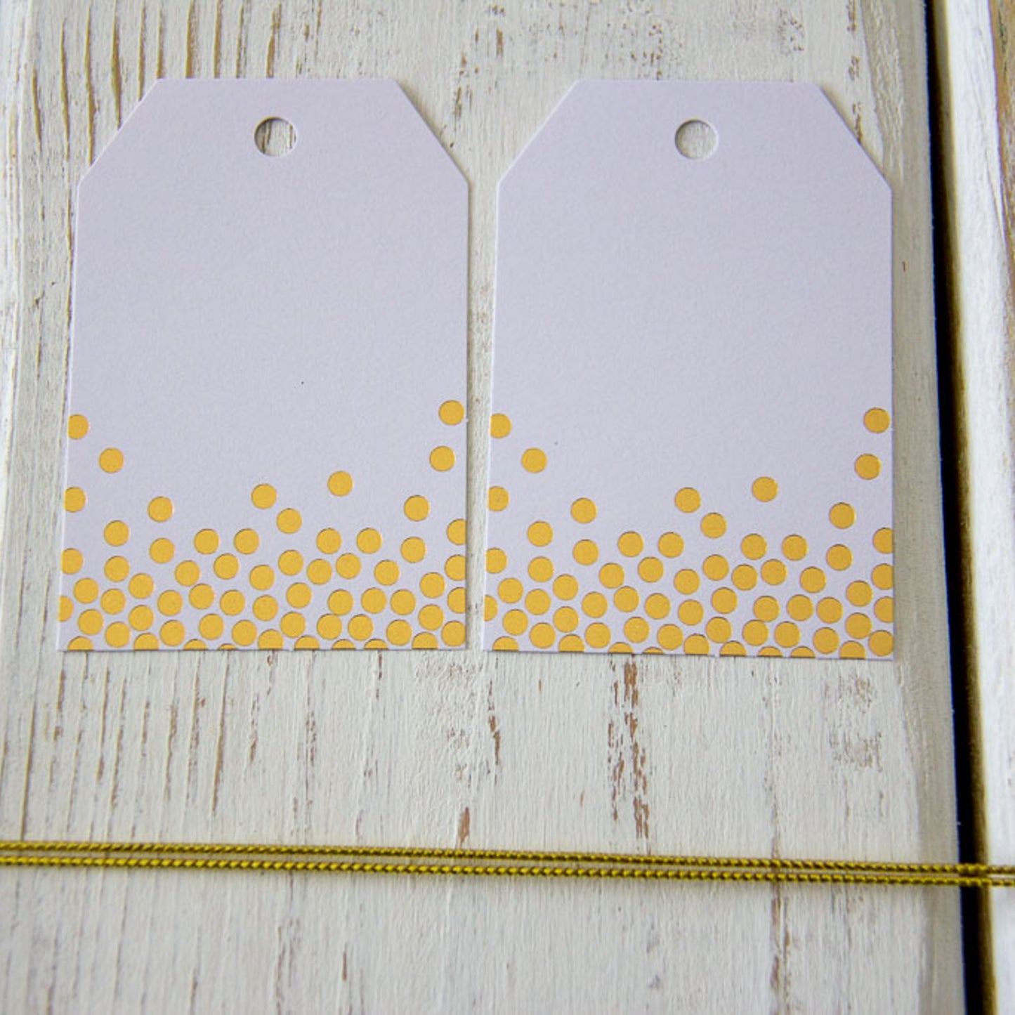 Gold Dot White Gift Tags