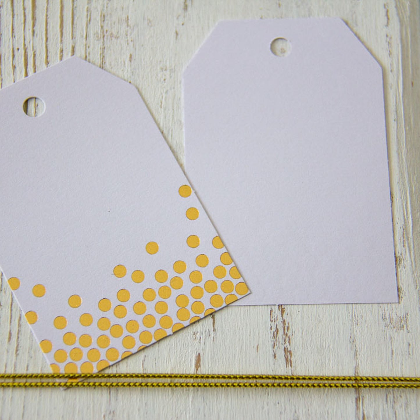 Gold Dot White Gift Tags